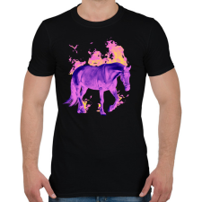 PRINTFASHION Tüzes ló - Férfi póló - Fekete férfi póló