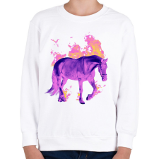 PRINTFASHION Tüzes ló - Gyerek pulóver - Fehér gyerek pulóver, kardigán