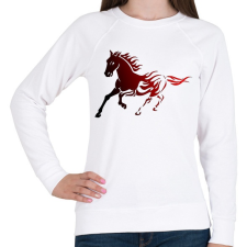 PRINTFASHION Tüzes ló - Női pulóver - Fehér női pulóver, kardigán