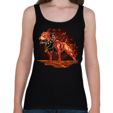 PRINTFASHION Tüzes pitbull - Női atléta - Fekete női trikó