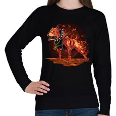 PRINTFASHION Tüzes pitbull - Női pulóver - Fekete