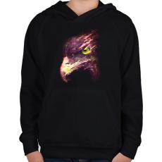 PRINTFASHION Tűzgolyó - Gyerek kapucnis pulóver - Fekete