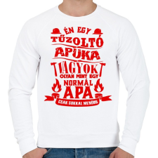 PRINTFASHION Tűzoltó Apuka - Férfi pulóver - Fehér férfi pulóver, kardigán
