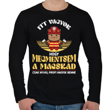 PRINTFASHION Tűzoltó cica - Férfi hosszú ujjú póló - Fekete férfi póló