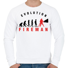 PRINTFASHION Tűzoltó evolúció - Férfi pulóver - Fehér férfi pulóver, kardigán