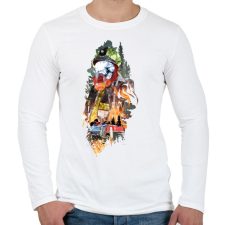 PRINTFASHION Tűzoltó - Férfi hosszú ujjú póló - Fehér férfi póló