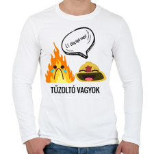 PRINTFASHION Tűzoltó - Férfi hosszú ujjú póló - Fehér férfi póló