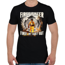 PRINTFASHION Tűzoltó - Férfi póló - Fekete férfi póló