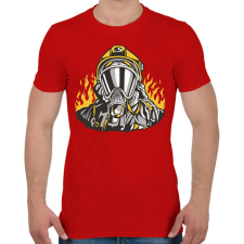 PRINTFASHION Tűzoltó - Férfi póló - Piros férfi póló