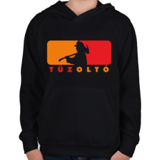 PRINTFASHION Tűzoltó - Gyerek kapucnis pulóver - Fekete