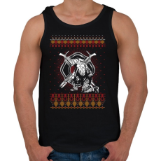 PRINTFASHION Tűzoltó karácsony - Férfi atléta - Fekete