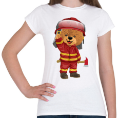 PRINTFASHION Tűzoltó maci - Női póló - Fehér