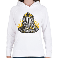 PRINTFASHION Tűzoltó - Női kapucnis pulóver - Fehér