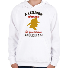 PRINTFASHION Tűzoltó szülinapja április - Gyerek kapucnis pulóver - Fehér gyerek pulóver, kardigán