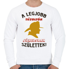 PRINTFASHION Tűzoltó szülinapja június - Férfi pulóver - Fehér férfi pulóver, kardigán