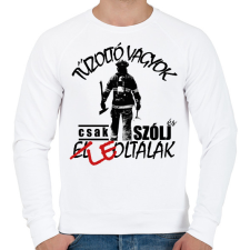 PRINTFASHION Tűzoltó vagyok - Férfi pulóver - Fehér férfi pulóver, kardigán