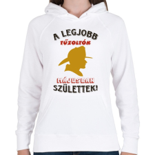 PRINTFASHION Tűzoltók szülinapja május - Női kapucnis pulóver - Fehér női pulóver, kardigán