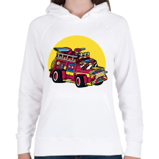 PRINTFASHION Tűzoltókocsi - Női kapucnis pulóver - Fehér