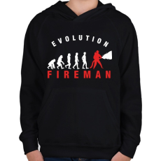 PRINTFASHION Tűzoltós evolúció - Gyerek kapucnis pulóver - Fekete