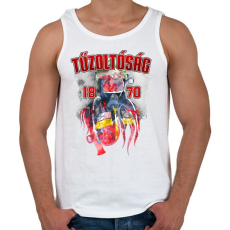 PRINTFASHION Tűzoltóság 1870 - Férfi atléta - Fehér