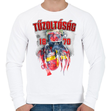 PRINTFASHION Tűzoltóság 1870 - Férfi pulóver - Fehér férfi pulóver, kardigán