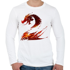 PRINTFASHION Tűzsárkány - Férfi hosszú ujjú póló - Fehér férfi póló