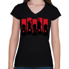 PRINTFASHION Twd Negan - Női V-nyakú póló - Fekete