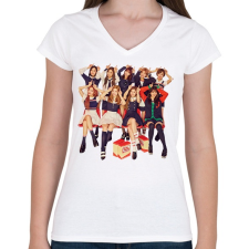 PRINTFASHION Twice csapat - Női V-nyakú póló - Fehér női póló