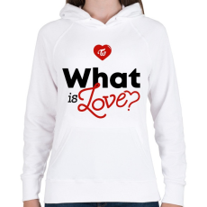 PRINTFASHION Twice: What is Love? - Női kapucnis pulóver - Fehér