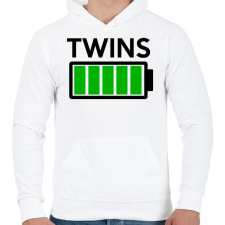 PRINTFASHION TWINS - Férfi kapucnis pulóver - Fehér férfi pulóver, kardigán