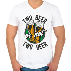 PRINTFASHION TWO beer  - Férfi V-nyakú póló - Fehér