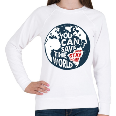 PRINTFASHION U can save the world!  - Női pulóver - Fehér