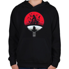 PRINTFASHION Uchiha Clan - Gyerek kapucnis pulóver - Fekete gyerek pulóver, kardigán