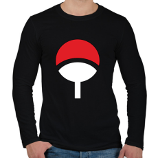 PRINTFASHION Uchiha logó - Férfi hosszú ujjú póló - Fekete