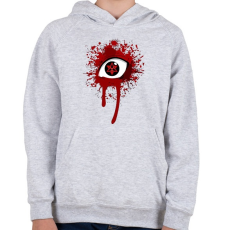 PRINTFASHION Uchiha mangekyou sharingan naruto - Gyerek kapucnis pulóver - Sport szürke