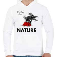 PRINTFASHION ÜDV A TERMÉSZETBEN - Férfi kapucnis pulóver - Fehér férfi pulóver, kardigán