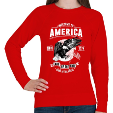 PRINTFASHION Üdv Amerikában - Női pulóver - Piros