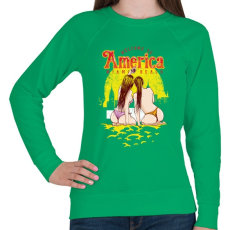 PRINTFASHION Üdv Amerikában - Női pulóver - Zöld