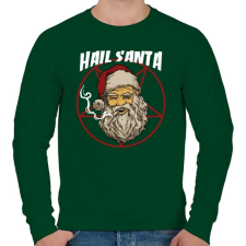 PRINTFASHION Üdvözöl a télapó - Férfi pulóver - Sötétzöld férfi pulóver, kardigán