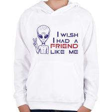PRINTFASHION UFO barát - Gyerek kapucnis pulóver - Fehér gyerek pulóver, kardigán