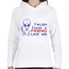 PRINTFASHION UFO barát - Női kapucnis pulóver - Fehér női pulóver, kardigán