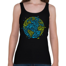 PRINTFASHION UFO Invázió - Női atléta - Fekete női trikó