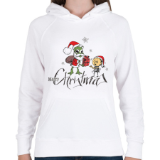 PRINTFASHION ufo karácsony - Női kapucnis pulóver - Fehér női pulóver, kardigán