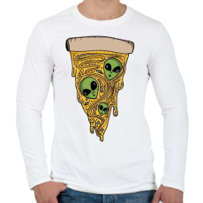 PRINTFASHION Ufó-szelet - Férfi hosszú ujjú póló - Fehér