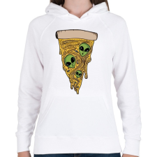 PRINTFASHION Ufó-szelet - Női kapucnis pulóver - Fehér női pulóver, kardigán