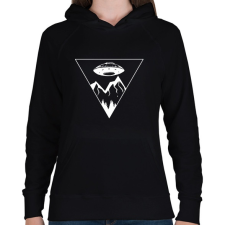 PRINTFASHION Ufo Triangle - Női kapucnis pulóver - Fekete női pulóver, kardigán