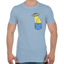 PRINTFASHION Ufós zsebminta - Férfi póló - Világoskék férfi póló