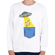PRINTFASHION Ufós zsebminta - Gyerek pulóver - Fehér gyerek pulóver, kardigán