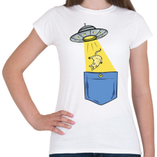 PRINTFASHION Ufós zsebminta - Női póló - Fehér női póló