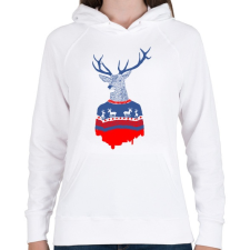 PRINTFASHION Ugly winter pulover - Női kapucnis pulóver - Fehér női pulóver, kardigán